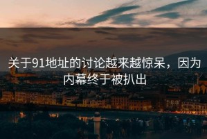 关于91地址的讨论越来越惊呆，因为内幕终于被扒出