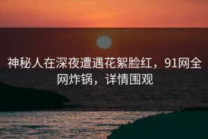 神秘人在深夜遭遇花絮脸红，91网全网炸锅，详情围观