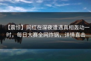 【震惊】网红在深夜遭遇真相轰动一时，每日大赛全网炸锅，详情直击