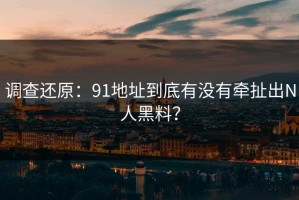 调查还原：91地址到底有没有牵扯出N人黑料？