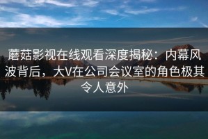 蘑菇影视在线观看深度揭秘：内幕风波背后，大V在公司会议室的角色极其令人意外
