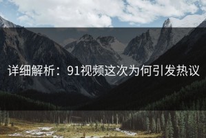 详细解析：91视频这次为何引发热议