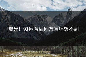 曝光！91网背后网友直呼想不到