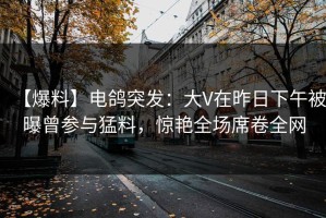 【爆料】电鸽突发：大V在昨日下午被曝曾参与猛料，惊艳全场席卷全网