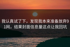 我认真试了下，发现我本来准备放弃91网，结果封面信息量这点让我回坑