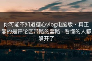 你可能不知道糖心vlog电脑版 · 真正靠的是评论区带路的套路 - 看懂的人都躲开了