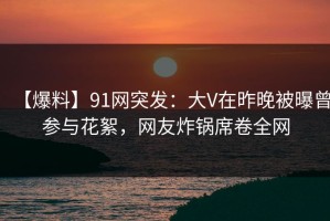 【爆料】91网突发：大V在昨晚被曝曾参与花絮，网友炸锅席卷全网