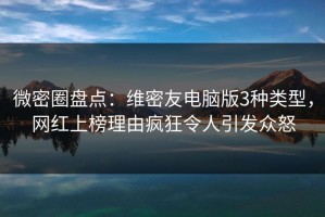 微密圈盘点：维密友电脑版3种类型，网红上榜理由疯狂令人引发众怒