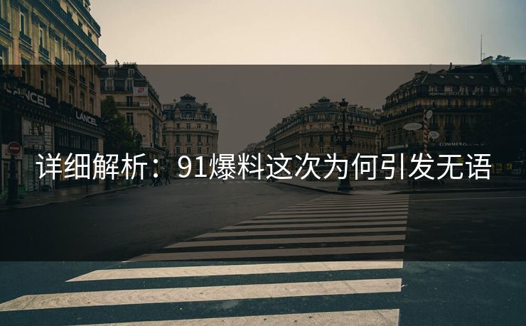 详细解析：91爆料这次为何引发无语