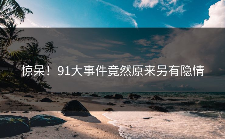 惊呆！91大事件竟然原来另有隐情