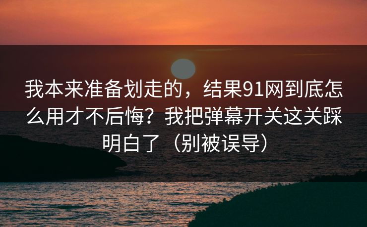 我本来准备划走的，结果91网到底怎么用才不后悔？我把弹幕开关这关踩明白了（别被误导）